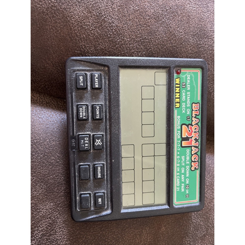 Blackjack Handheld Game Radio Shack LCD Electronic Blackjack 21 Vintage Tested